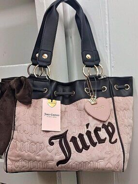 Juicy Couture Pink Quilted Tote Bag